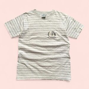 Vintage 1990s St. Thomas Virgin Islands Light Gray Striped Tee M